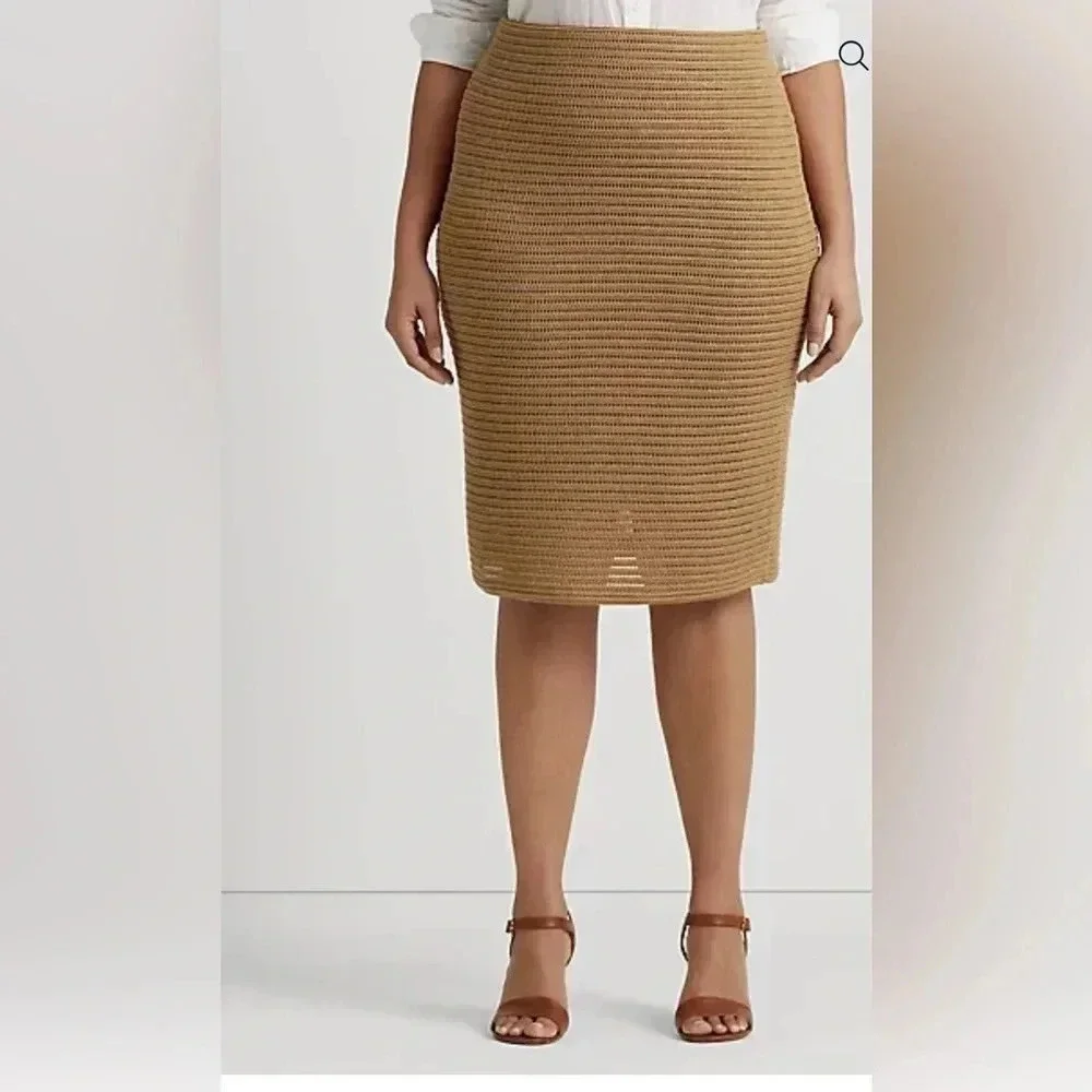 Lauren Ralph Lauren Metallic Cotton-Blend Knit Pencil Skirt Women’s Size… - Picture 4 of 16